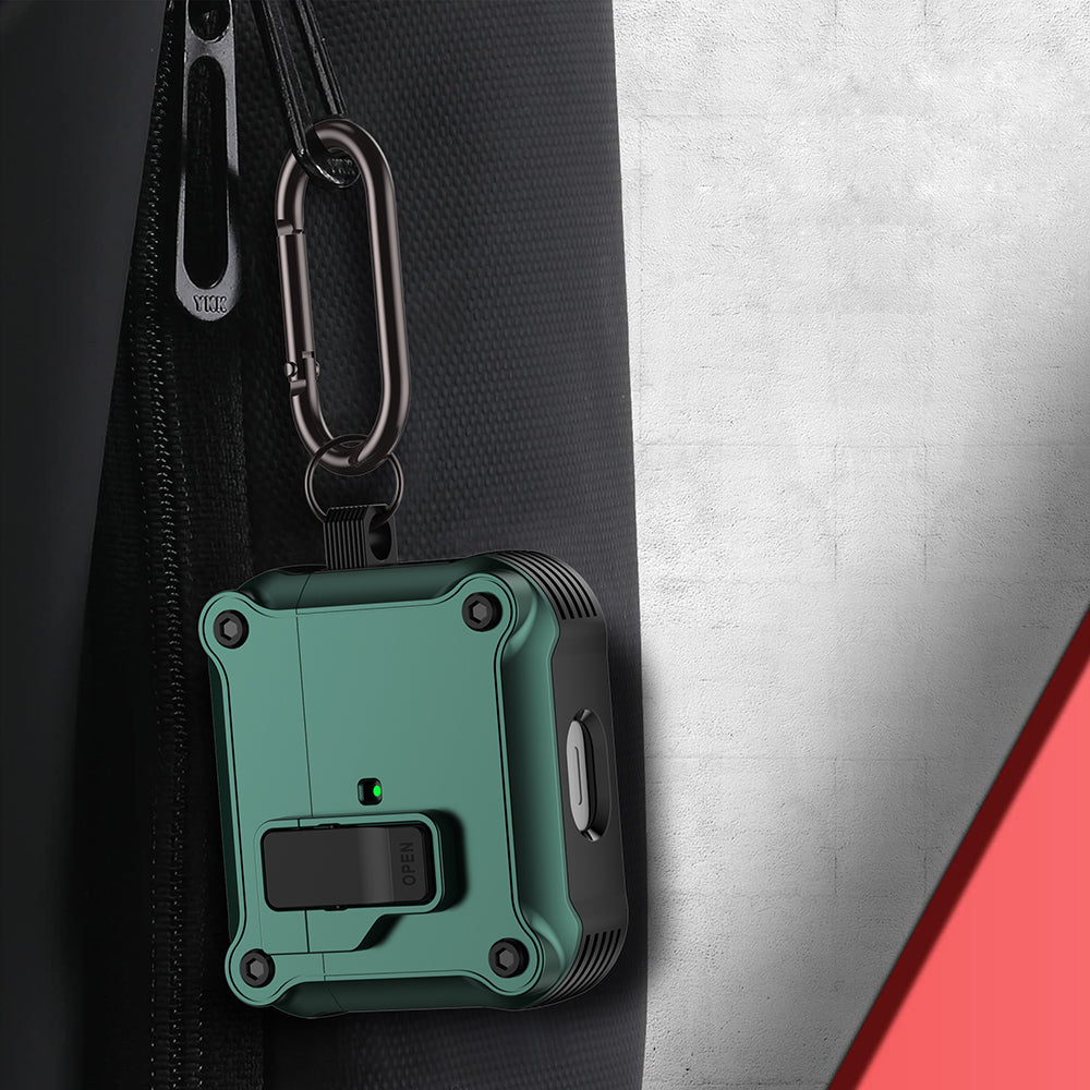 Protective Case for Apple AirPods 3 Case TWS Earbuds TPU PC Cover with Auto Opening Lock and Carabiner Protective Case for Apple AirPods 3 Case TWS Earbuds TPU PC Cover with Auto Opening Lock and Carabiner
